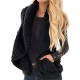 Casual Women Fleece Loose Solid Color Sleeveless Jacket with Pockets