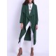 Casual Women Long Sleeve Pure Color Duster Jacket With Belt