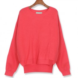 Autumn loose Candy Colors Irregular Long Sleeve Woolen Sweaters