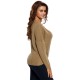 Casual Knit Cross Wrap Long Sleeve V-neck Loose Women Sweater