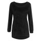 Casual Solid O-Neck Long Sleeve Loose Knitted Women Pullover Sweater