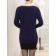 Casual V-Neck Printing Long Sleeve Slim Elegant Pullover Sweater