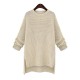 Casual Women Irregular Long Sleeve Pure Color Pullover Sweaters