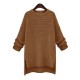 Casual Women Irregular Long Sleeve Pure Color Pullover Sweaters
