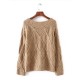 Casual Women Long Sleeve Solid Color Pullover Sweater