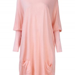 Casual Women Loose Pure Color Pocket Lantern Sleeve Sweaters