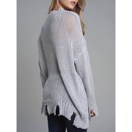 Casual Women Print Crew Neck Long Sleeve Sweaters