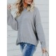 Pure Color Crew Neck Sexy Back Knitting Women Sweaters
