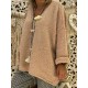 Women Pure Color V-Neck Long Sleeve Knitted Sweaters