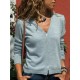 Women Solid Color Button V-Neck Long Sleeve Knit Sweaters