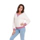 Casual Women Fleece Patchwork Long Sleeve Sweatshirt