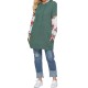 Casual Women Floral Print Patchwork Long Sleeve Hooded Sweatshirt