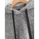 Casual Women Solid Color Fleece Hooded Long Sleeve Sweatshirt