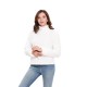 Casual Women Solid Color Fleece Stand Collar Long Sleeve Sweatshirt