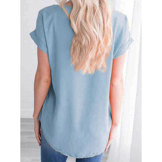 6-20 Women Casual Short Sleeves Loose Shirts