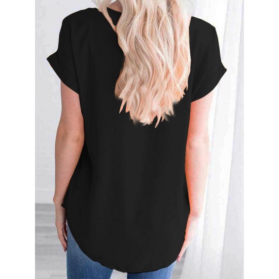 6-20 Women Casual Short Sleeves Loose Shirts