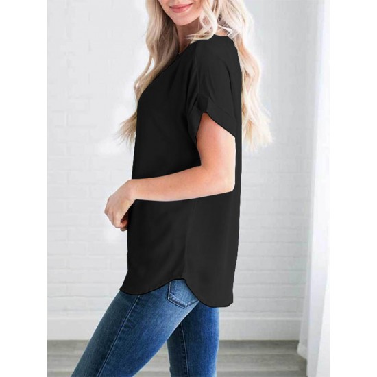 6-20 Women Casual Short Sleeves Loose Shirts