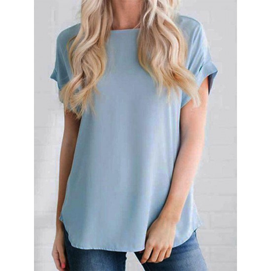 6-20 Women Casual Short Sleeves Loose Shirts