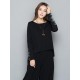 Autumn Women Embroidery Round Neck Long Sleeve T Shirt Autumn Women Embroidery Round Neck Long Sleeve T Shirt