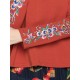 Autumn Women Embroidery Round Neck Long Sleeve T Shirt