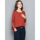 Autumn Women Embroidery Round Neck Long Sleeve T Shirt