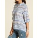 Bohemian Loose Stand Collar Buckle Blouse