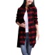 Casual Lady Plaid Print Asymmetrical Long Sleeve Shirt Casual Lady Plaid Print Asymmetrical Long Sleeve Shirt