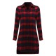 Casual Lady Plaid Print Asymmetrical Long Sleeve Shirt Casual Lady Plaid Print Asymmetrical Long Sleeve Shirt