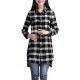 Casual Lady Plaid Print Asymmetrical Long Sleeve Shirt Casual Lady Plaid Print Asymmetrical Long Sleeve Shirt