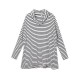 Casual Women Black and White Striped Shirts Batwing Sleeve Long Sleeve Blouse