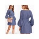 Autumn Women Casual Lantern Sleeves Dress