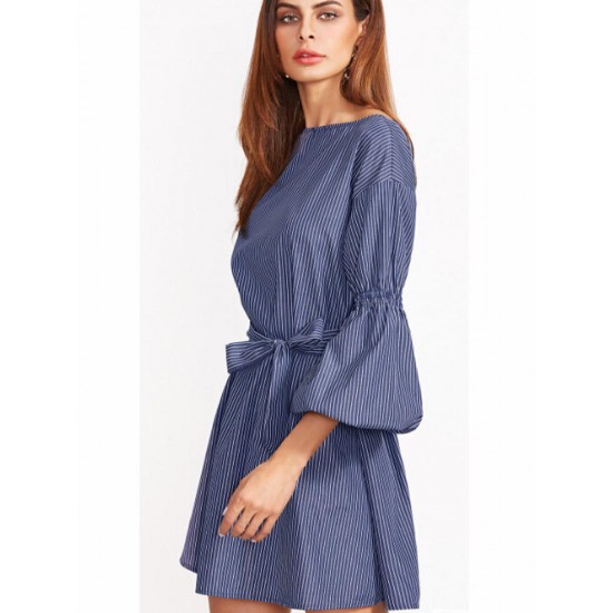 Autumn Women Casual Lantern Sleeves Dress