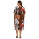 Casual O-neck Short Sleeves Abstract Printed Pockets Dresses