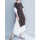 Casual Women Layered Flare Sleeves A Line Dress