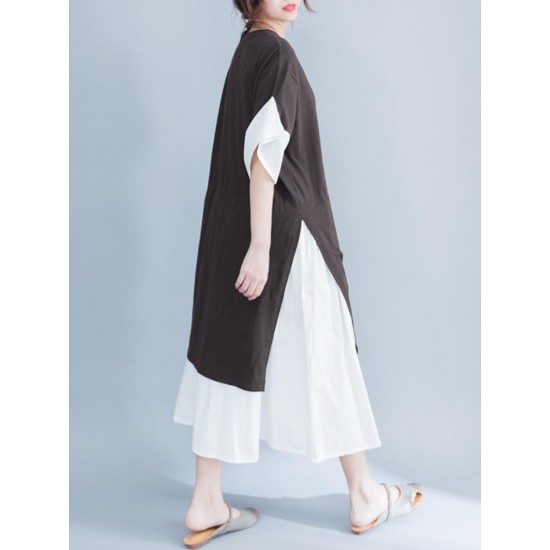 Casual Women Layered Flare Sleeves A Line Dress