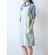 Vintage Cotton Linen Japanese Style Pure Color Aprons Dress with Pockets