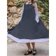Women Vintage Cotton Back Split Apron Pinafore Dress