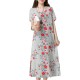 Casual Women Floral Printed Dress Pullover Short Sleeves Pockets Dresses