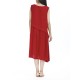 Casual Women Pure Color Pleated Patchwork A-line Dress