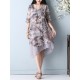 Chinese Style Printed Double Layers Women Dress