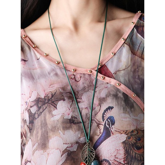 Chinese Style Printed Double Layers Women Dress