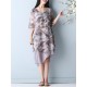 Chinese Style Printed Double Layers Women Dress