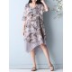 Chinese Style Printed Double Layers Women Dress
