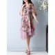 Chinese Style Printed Double Layers Women Dress