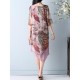 Chinese Style Printed Double Layers Women Dress