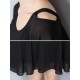 Elegant Women Chiffon Dress Loose Chiffon Tiered Black Mini Dresses