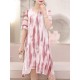 Elegant Women Fake Two Pieces Painted Chiffon Dress