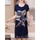 Elegant Women Floral Print O-neck Chiffon Dress