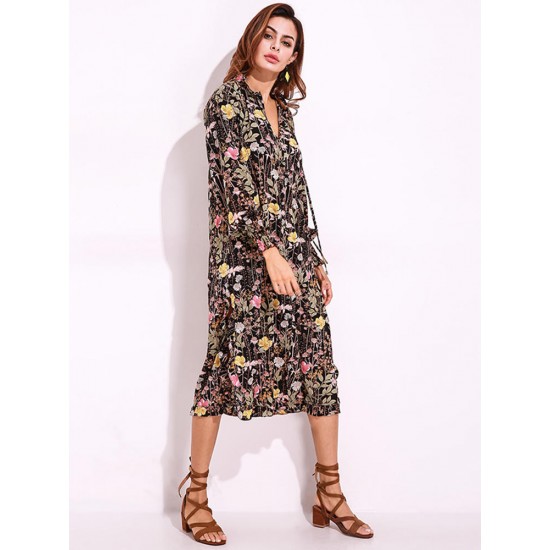 Elegant Women Floral Printed Chiffon Dresses