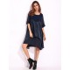 Plus Size Casual Women O-Neck Half Sleeve Chiiffon Splicing Dresses